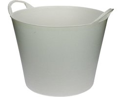 Flexibele emmer/wasmand/kuip - wit - 42 liter - Opbergmanden - Wasmanden - Flexibele emmers - 45 x 33 cm
