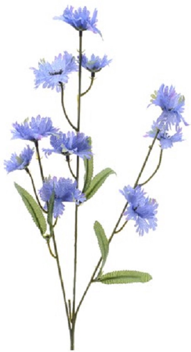 Decoris Kunstbloemen Korenbloem - centaurea cyanus - takken / stelen - paars - 55 cm - Kunstplanten en steelbloemen