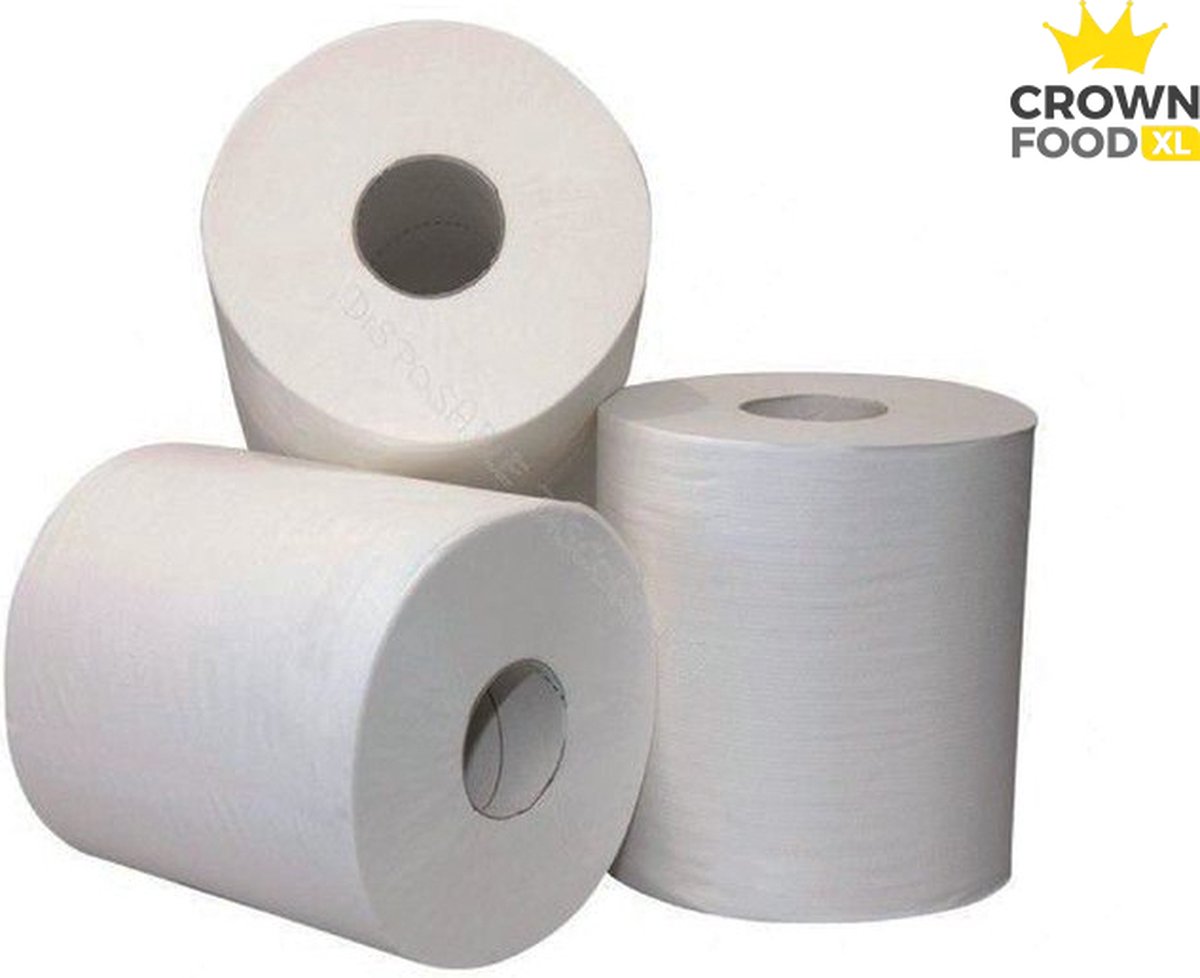 Goedkoopste 2x pakken MIDI Poetsrollen á 6 stuks ( totaal 12 rollen) - handdoekrol torkrol poetspapier - Crown Food XL