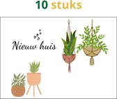 Wenskaarten set - wenskaarten nieuw huis - nieuw huis - wenskaarten bloemen - 10 kaarten - A6