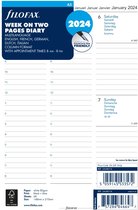 Filofax 2024 - agenda vulling - 7dagen op 2 pagina's - indeling in kolommen - A5 - 148mm x 210mm