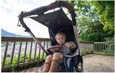 Universeel Zonnescherm met Schuiffunctie voor Kinderwagens en Buggy’s - Grijs