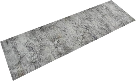 vidaXL - Keukenmat - wasbaar - betonprint - 60x180 - cm - fluweel