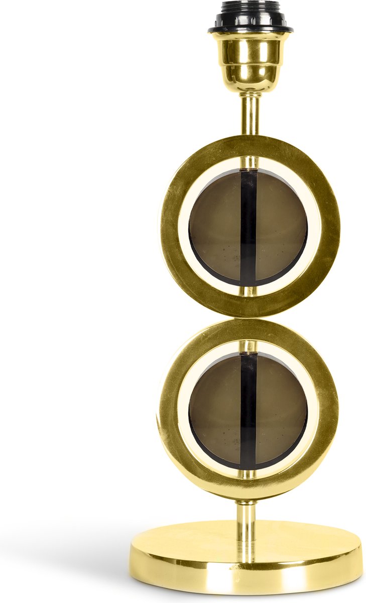 Authentic Models - Art Deco Circle Lamp Double - Lamp - TafelLamp - Staande lamp - Stalamp - Sfeerlamp - Woonkamer - Staande lampen - tafellamp slaapkamer - Goud