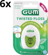 GUM Twisted Floss Tandzijde - 6 x 30 meter - Voordeelverpakking