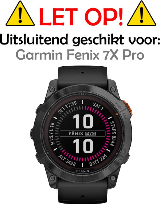Waarschuwing: Alleen geschikt voor Garmin Fenix 7X Pro, met zwarte smartwatch.