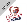 10 x 10 cm, "I Love Norway", 2 stuks