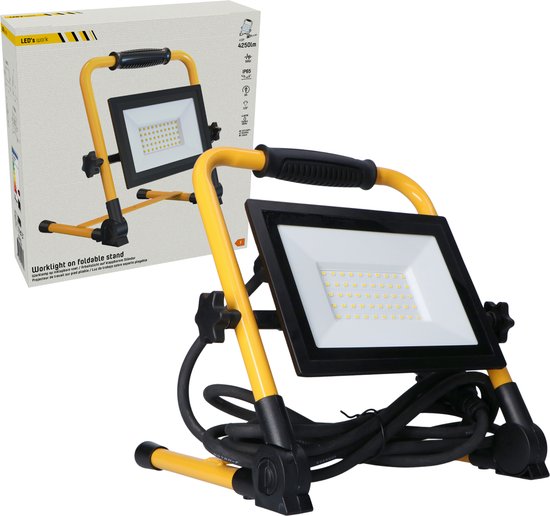 Lampe de chantier LED ProWork 4250 avec cordon de 3 mètres - Pliable et rotative - 50W