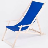 Chaise de plage - Chaise de Jardin - Bois - Régulation de la hauteur - avec accoudoir - Saphir