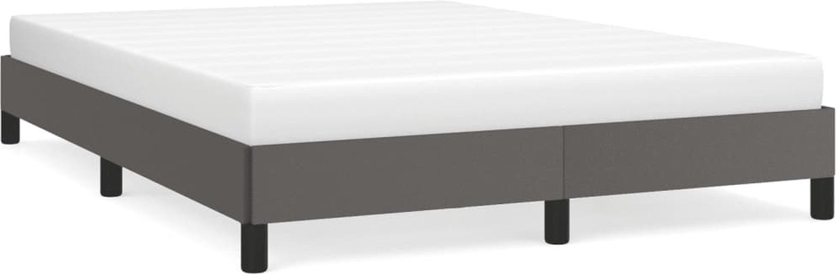 vidaXL - Bedframe - kunstleer - grijs - 140x200 - cm