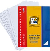 5x100 SOHO Ringband Interieur - schrijfpapier - A4 blanco papier - 23 rings