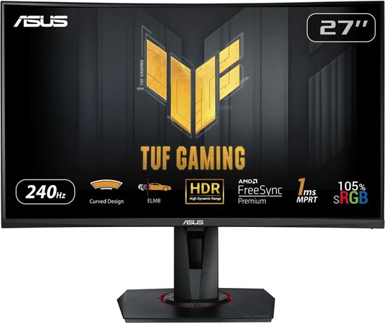 ASUS TUF Gaming VG27VQM - Full HD Curved Gaming Monitor - 240hz - 27 inch