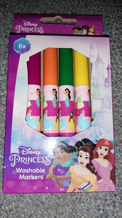 Marqueurs lavables W&O Products - 6 feutres - Princesses Disney - feutre  pour enfants | bol
