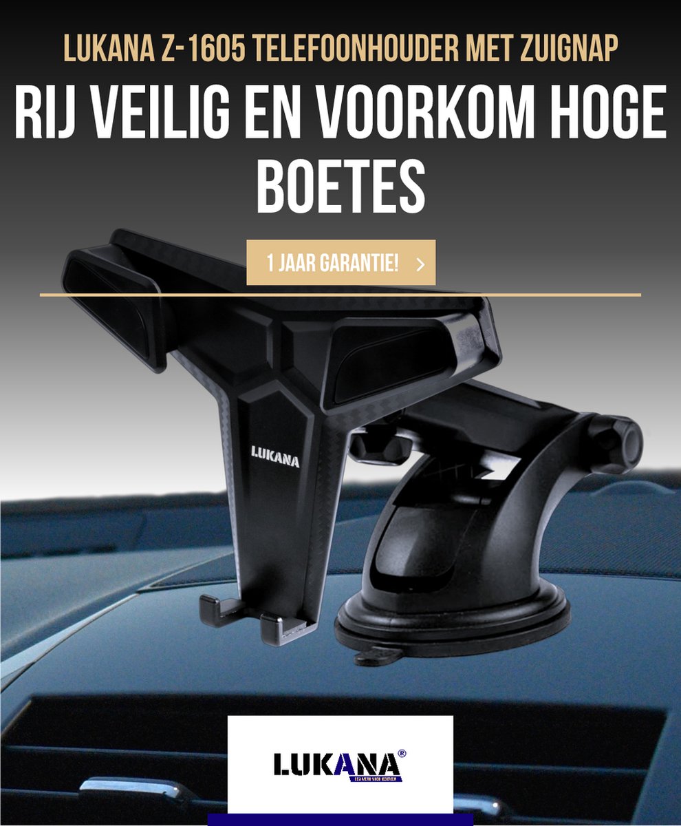 Lukana Z-1605 Telefoonhouder met Zuignap - Autohouder Voor Voorruit En Dashboard - Stevige Zuignap Met Gel Van 3M — cadeau in Cadeau-ideeën - foto 5
