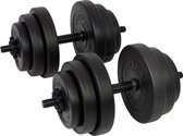 Tunturi Gewichten - Halterset - Dumbbell Set - 2 Stuks - Totaal 28kg - Zwart - Vinyl - incl. gratis fitness app