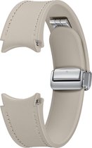 Samsung Watch D-Buckle Hybrid Leather Band - Geschikt voor Samsung Galaxy Watch6 (Classic) - S/M - Etoupe