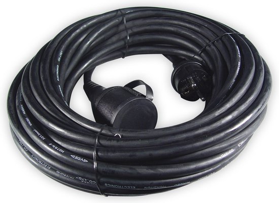 Verlengkabel outdoor 10 m met 2 geaarde stopcontacten, dubbele verlenging met beschermkap voor buiten, IP44, stroomkabel met dubbele koppeling, rubberen kabel met 2-voudige stopcontacten, 3500 W, zwart Verlengkabel outdoor 10 m met 2 geaarde stopcontacten, dubbele verlenging met beschermkap voor buiten, IP44, stroomkabel met dubbele koppeling, rubberen kabel met 2-voudige stopcontacten, 3500 W, zwart