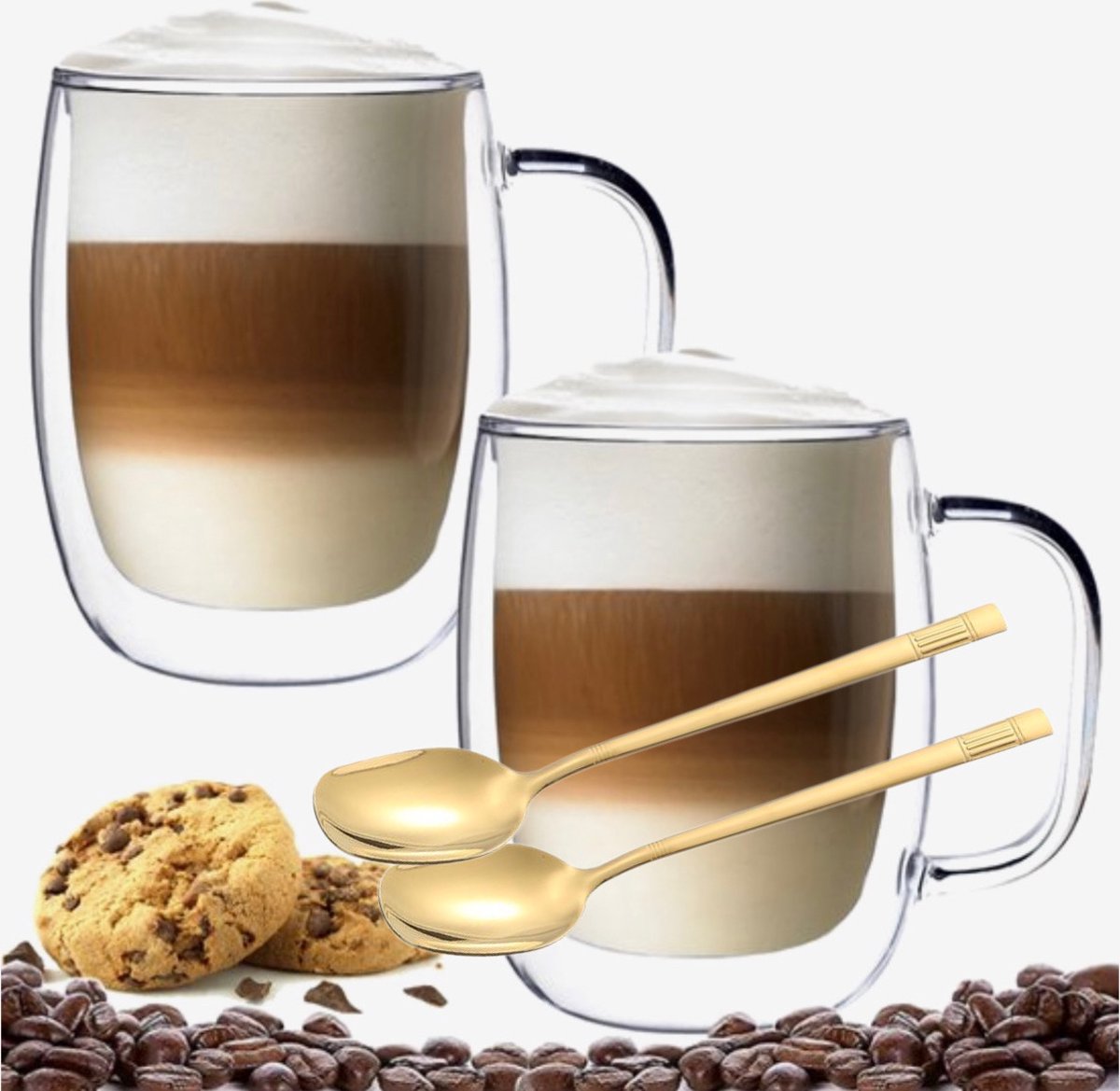 Dubbelwandige Glazen met Oor - Koffieglazen - Theeglazen - Borosilicaat