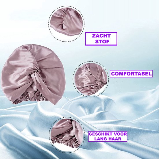 Zijden Slaapmuts - 100% Zijde - Silk Bonnet - Slaapmuts - Haarnet - Haarmuts - Medium Size - Zacht & Stralend Haar - Voor Volwassenen