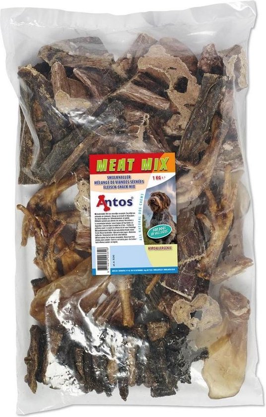 Antos Meat Mix Smulknaller 1 KG Hondensnack Kauwsnack Hondensnoep