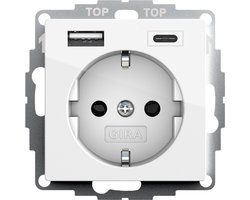 Gira Wandcontactdoos met randaarde (WCD schakelmateriaal) - 245903 - E2QHQ