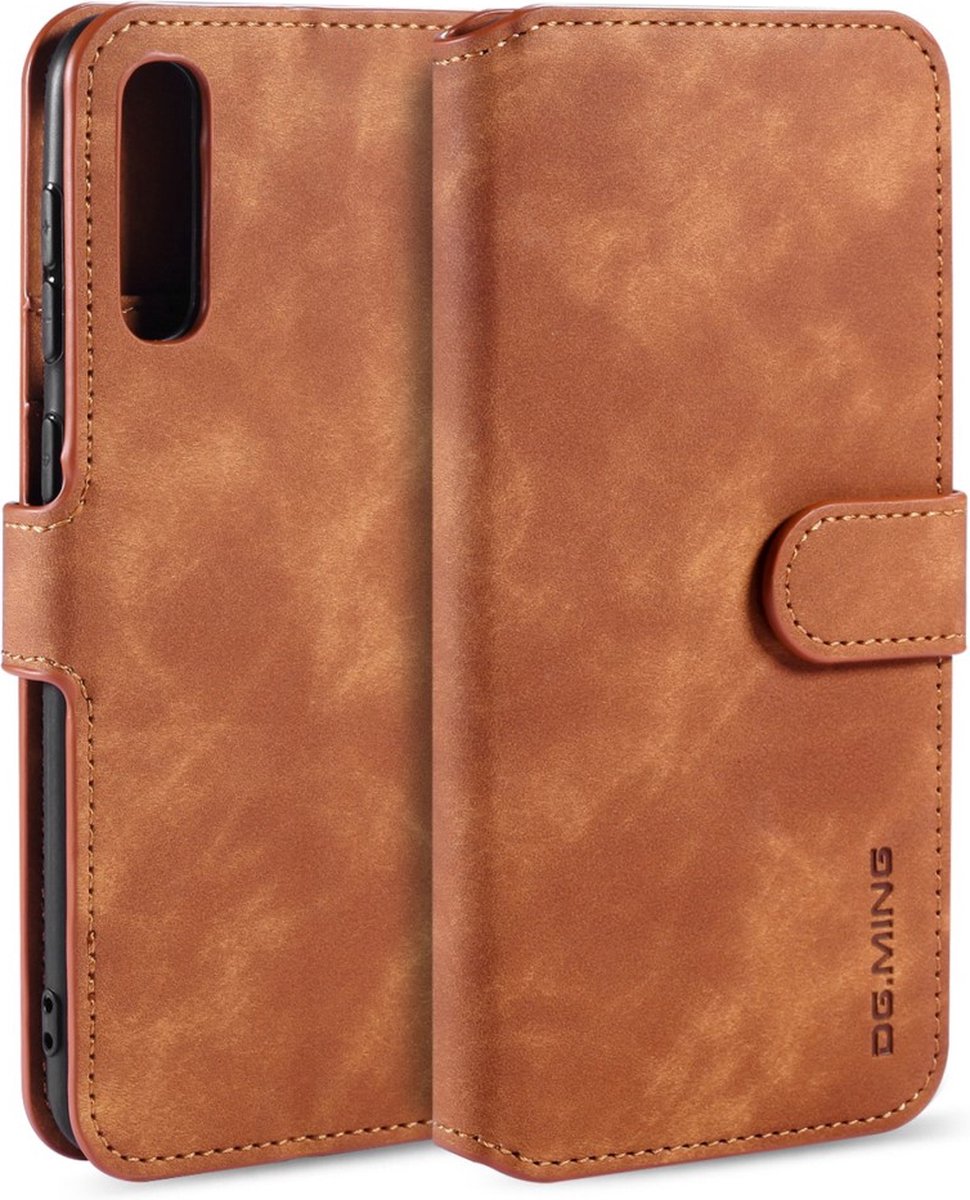 DG.MING Hoesje - Geschikt voor Samsung Galaxy S8 Hoesje - DG.MING Luxe Book Case - Bruin