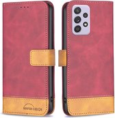 BINFEN Color Book Case - Geschikt voor Samsung Galaxy A52 / A52s Hoesje - Rood