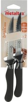 Bol.com Metaltex Basic Line Biefstukmessen 2 Stuks Rvs/Zwart aanbieding