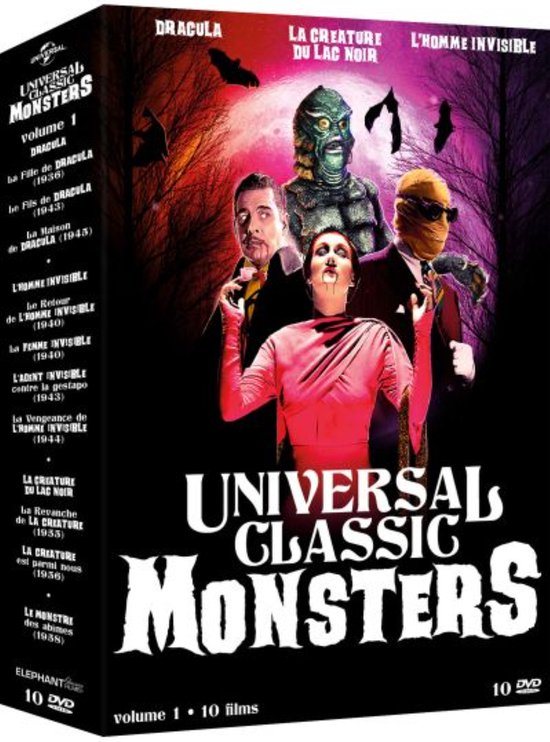 Universal Classic Monsters - Volume 1: Dracula, The Creature from the Black Lake & The Invisible Man - 10 DVD box set - DVD