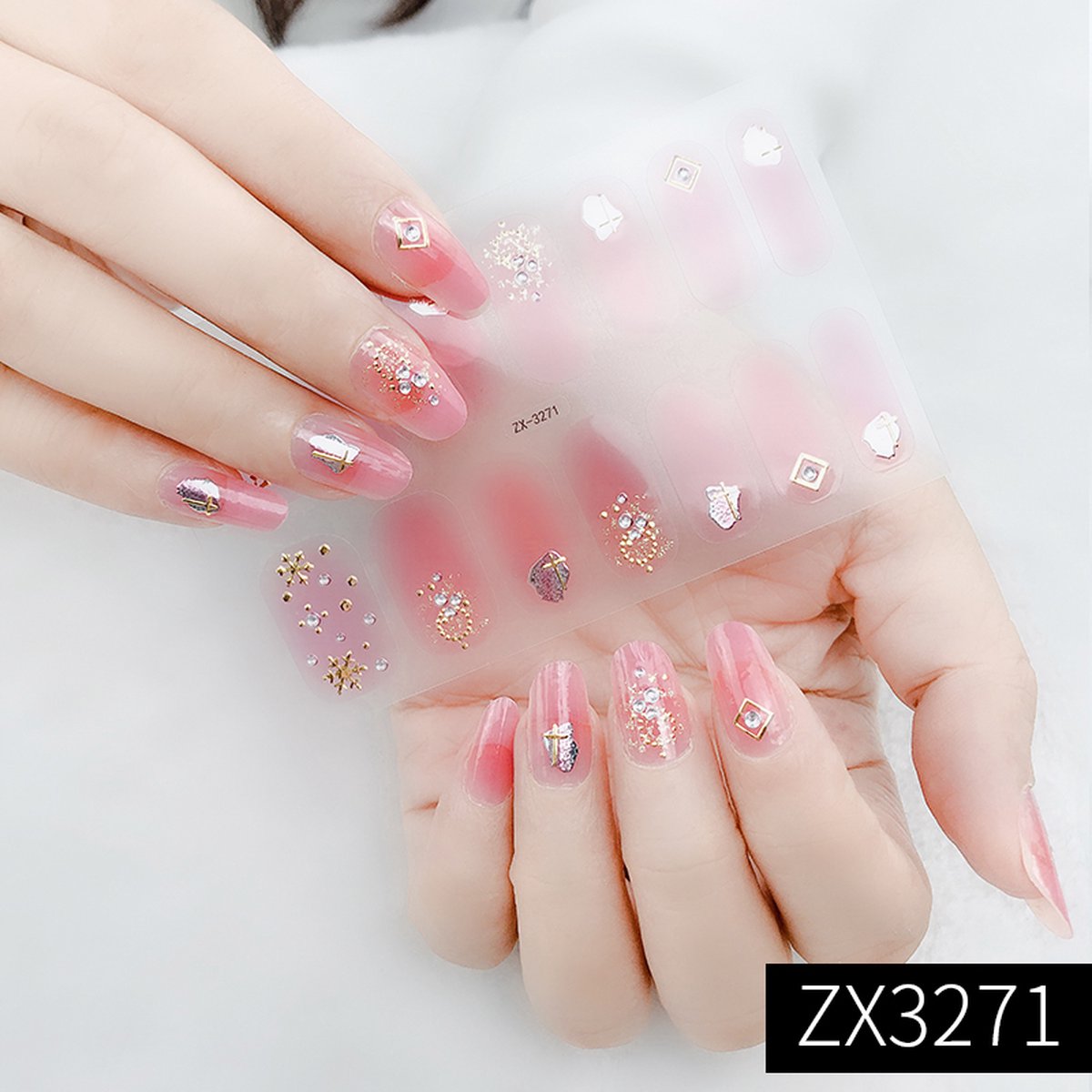 Goedkoopste Prachtige nieuwe design NagelStickers/ 1 vel , 14 tips/ Manicure Nagel stickers / Nail stickers