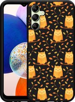 Cazy Hoesje Zwart geschikt voor Samsung Galaxy A14 4G/5G Cute Owls