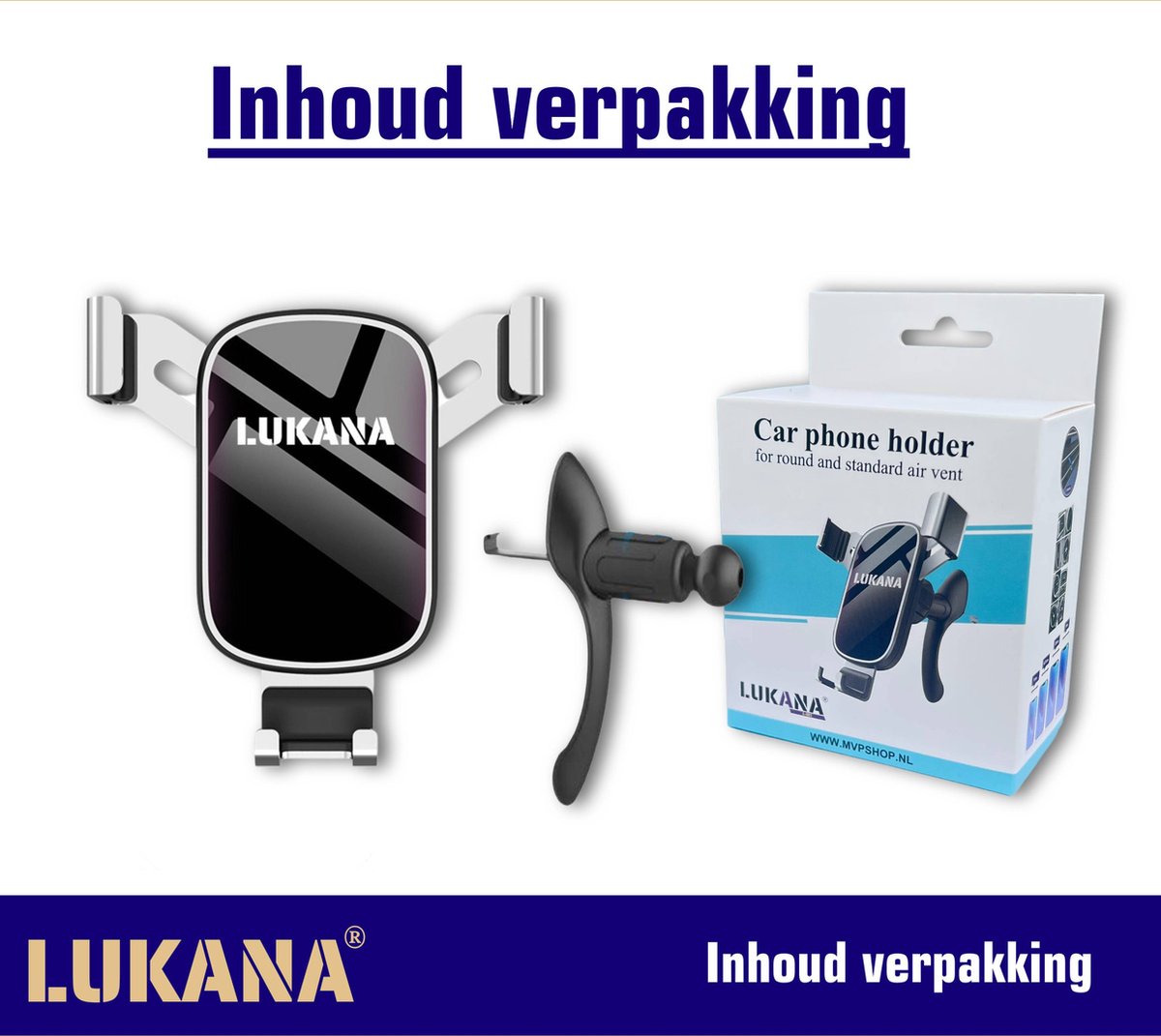 Lukana L-401 Premium - Supports de téléphone Voiture pour Grille d'Aération  Standard