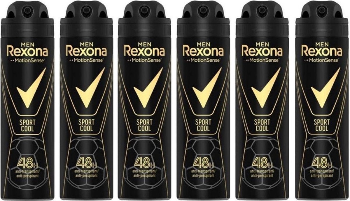 Goedkoopste Rexona Deospray Men - Sport Cool - 6 x 150 ml - Voordeelverpakking