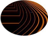 PVC Schuimplaat Ovaal - Golvende Oranje Bogen - 96x72 cm Foto op Ovaal (Met Ophangsysteem)