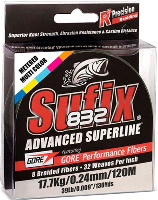 Fil de pêche tressé Sufix 832 Advanced Superline 300 m Zwart 0,330 mm