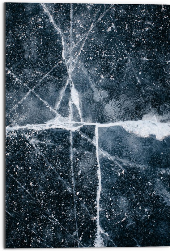 Dibond - Witte Sterren en Strepen op Zwarte Achtergrond - 50x75 cm Foto op Aluminium (Met Ophangsysteem)