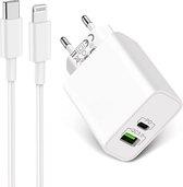 2-in-1 USB-C Power Adapter 35W + USB C naar 8-PIN Oplaadkabel - Geschikt voor iPhone, iPad