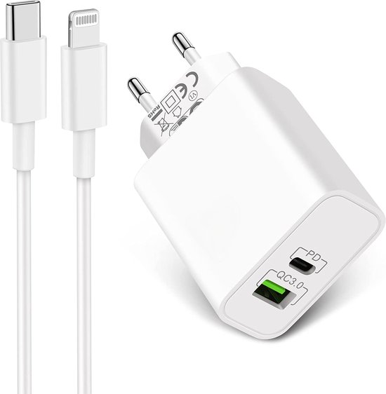 Chargeur rapide avec câble USB Lightning - 3 mètres - Convient pour Apple -  Chargeur