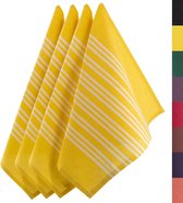 katoenen theedoeken 45x75 cm geel/wit gestreept - Hoge kwaliteit 4-delige handdoekenset voor de keuken - Premium keukendoeken - vaatdoeken om te drogen - geel