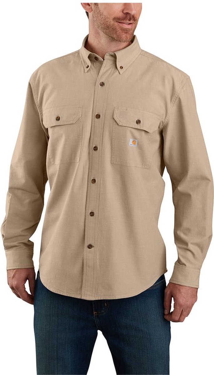 Carhartt Loose Fit Overhemd Met Lange Mouwen L Dark Tan Chambray