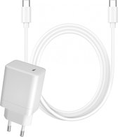 65W Snellader + Lange USB-C naar USB C Kabel - 3 Meter - Super Fast Charge 2.0 - Quick Charge 4.0 - Snellader - Wit - Geschikt voor iP15, Air, Pro, Laptop, GSM, Tablet, Telefoon, Mobiel