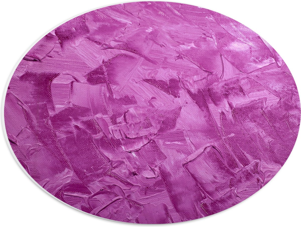 PVC Schuimplaat Ovaal - Schilderij - Verf - Kunst - Paars - 40x30 cm Foto op Ovaal (Met Ophangsysteem)