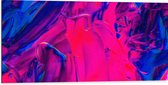 Dibond - Blauw met Roze Gemixte Tinten - 100x50 cm Foto op Aluminium (Wanddecoratie van metaal)