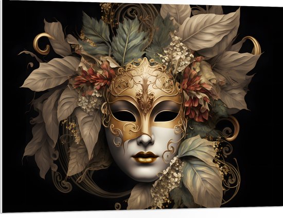 Venetiaanse Dame Masker, Maskerbal Masker, Gouden Kant