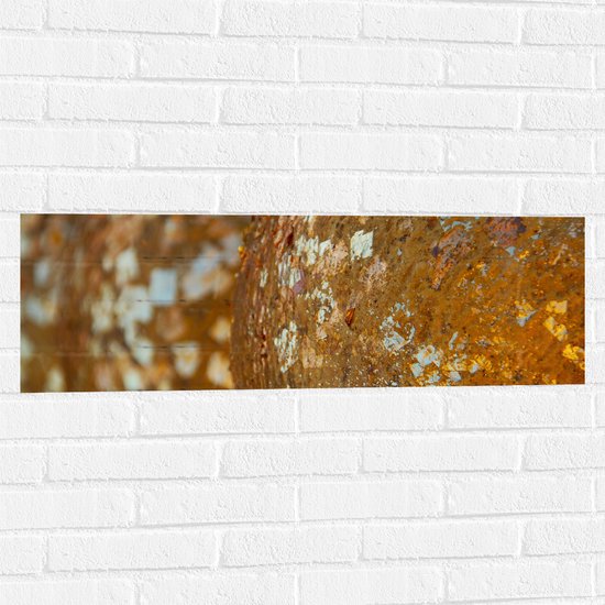 Muursticker - Close-up van Bolvormige Gouden Ballen - 90x30 cm Foto op Muursticker