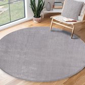 Vloerkleed voor woonkamer of slaapkamer in grijs 120x120 cm | Modern en zacht kortpolig tapijt | Rond | Antislip onderkant | Wasbaar tot 30 Graden | Rug for bedroom or living room | RELAX kleed by The Carpet