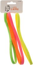 Skinny Diadeem Elastiek - set van 4 - Neon geel oranje groen roze - Haarband - One size - Jaren 80 - fout feestje