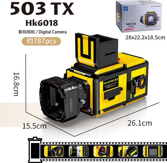 brickparts.nl - Hpsuenblmd 503TX HK6018 Camera - Block Set - Mini-bouwsteen is kleiner als het bekende merk.