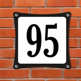 Namengigant Huisnummerbord Emaille-Look - Nummer 95 - Standaard - 10 x 10 cm | incl. schroeven