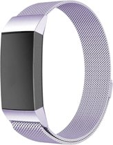 Bandje Voor Fitbit Charge 3 & 4 Milanese Band - Lavendel (Paars) - Maat: SM - Horlogebandje, Armband
